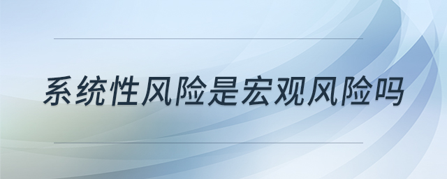 系统性风险是宏观风险吗