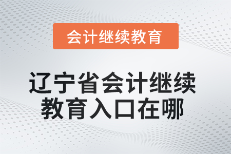 2025年辽宁省会计人员继续教育入口在哪？