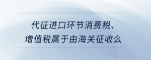 代征进口环节消费税、增值税属于由海关征收么