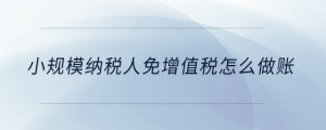 小规模纳税人免增值税怎么做账