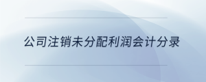 公司注销未分配利润会计分录