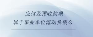 应付及预收款项属于事业单位流动负债么