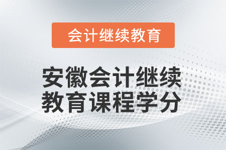 2025年安徽会计继续教育课程学分