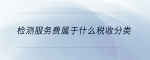 检测服务费属于什么税收分类