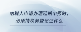纳税人申请办理延期申报时，必须持税务登记证件么