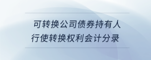 可转换公司债券持有人行使转换权利会计分录