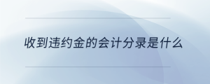 收到违约金的会计分录是什么