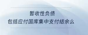 暂收性负债包括应付国库集中支付结余么