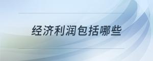 经济利润包括哪些