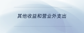 其他收益和营业外支出