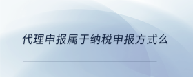 代理申报属于纳税申报方式么