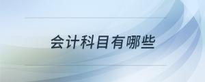 会计科目有哪些