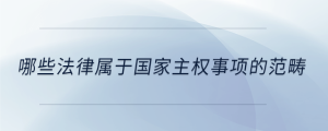 哪些法律属于国家主权事项的范畴