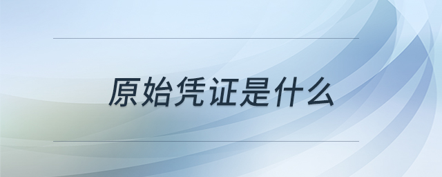 原始凭证是什么