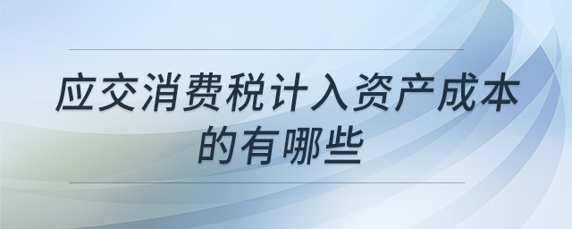 应交消费税计入资产成本的有哪些