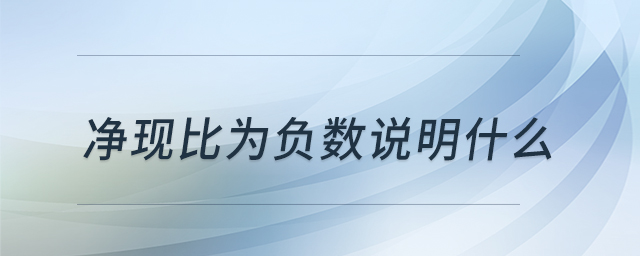 净现比为负数说明什么 净现比为负数说明什么